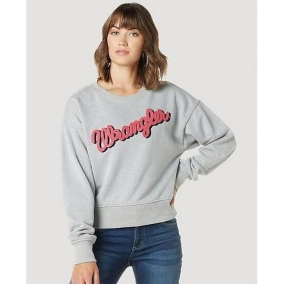 Wrangler Retro Women's Long Sleeve Logo Sweatshirt - Grey - Picture 1 of 3